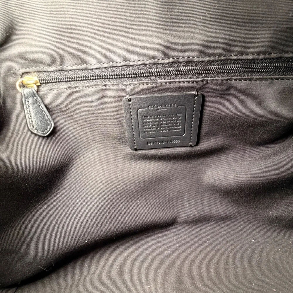 Coach Prairie Satchel Black Pebbled Leather Suede Gold F79999 Broken Zipper